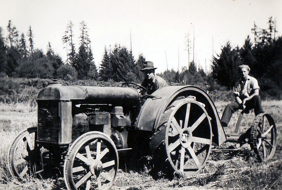 James and Bill on the tractor
